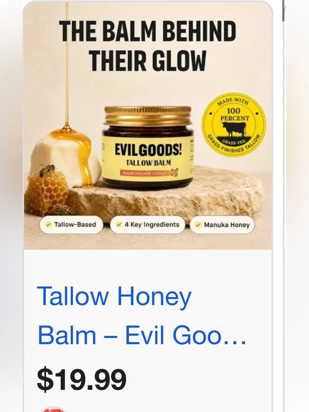 Tallow Honey Balm – Nourishing Men’s Grooming Balm (Yellow)